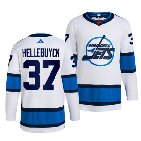 Miehille NHL Winnipeg Jets Pelipaita Connor Hellebuyck 37 Adidas 2022-23 Reverse Retro 2.0 Valkoinen Authentic